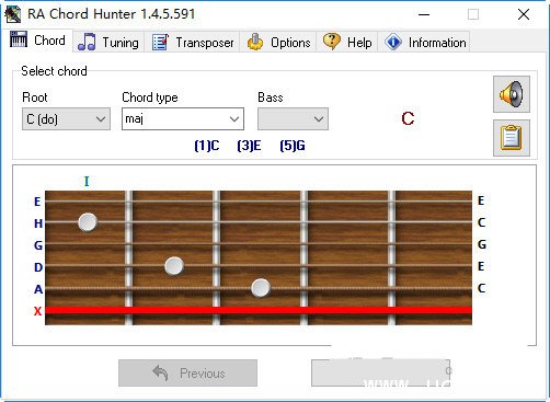 RA Chord Hunter是一款操作简便的和弦音转换软件。可以将歌曲转化成和弦音，提供了基础的弦图，用户可以根据自己的需要设置和弦音，是用户制作和弦音的最佳辅助工具，需要的快来下载吧！  RA Chord Hunter下载 安装方法： 1、双击安装文件，进入欢迎界面，点击next 2、选择安装位置，默认的是C盘，想修改点browse，点击next 3、下面安装安装提示就可完成安装了。