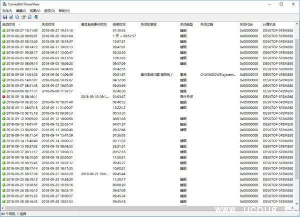 TurnedOnTimesView(电脑开关机记录查询软件)